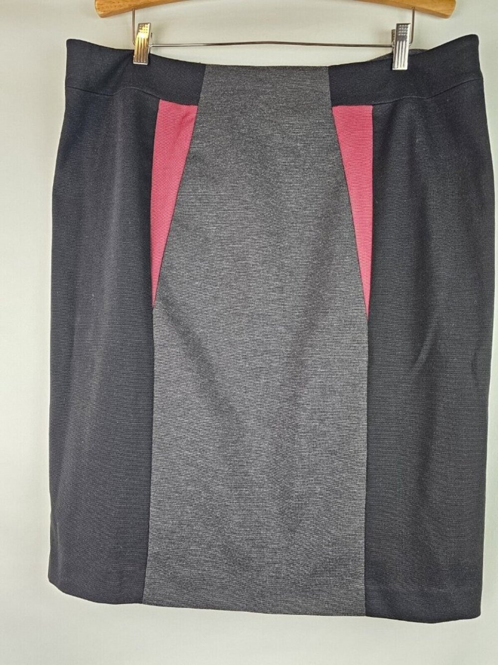 Sejour Women's Skirt Plus Size 16W Black Gray Pencil Skirt Back Slit